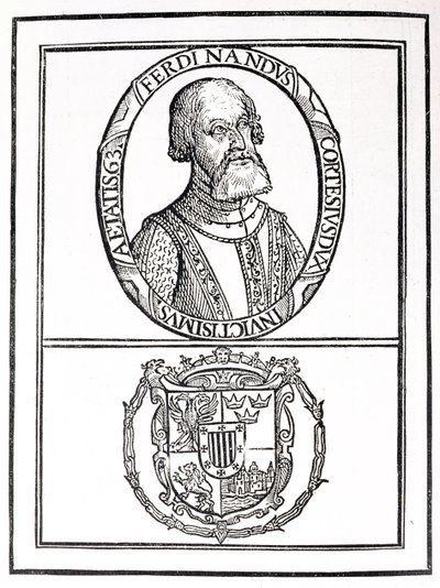 エルナドコルテス（1485-1547）と彼の腕の肖像画（「ナラティブアンドクリティカルヒストリーオブアメリカ」より）、ジャスティンウィンザー、1886年編集 作： English School