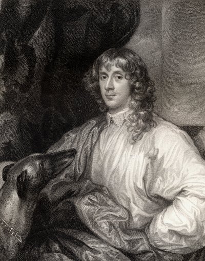 ジェームズ・スチュアートの肖像（1612-55）リッチモンドの最初の公爵、ロッジの英国の肖像画、1823年 作： English School