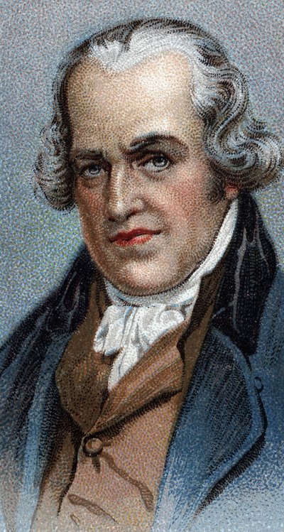 ジェームズ・ワット（1736-1819）の肖像 スコットランドのエンジニア - シリーズ「男たちのリーダー」より - クロモリトグラフ - イギリスの学校、20世紀 - 。 作： English School