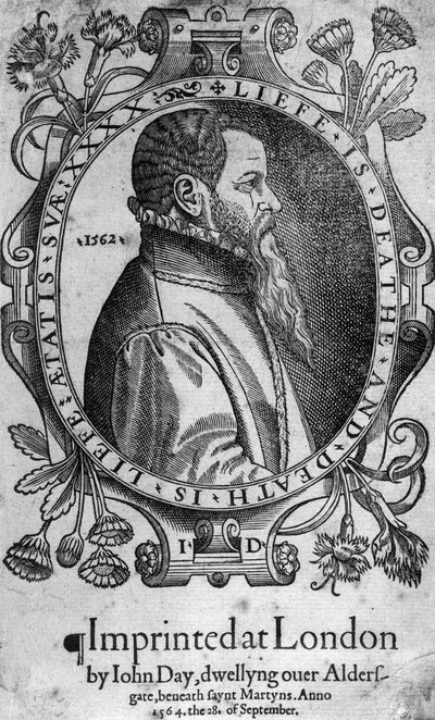 ジョンデイの肖像、キツネの殉教者の書、1564年の表紙 作： English School