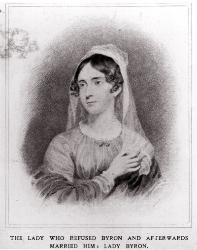 バイロン夫人の肖像（1792-1863） 作： English School