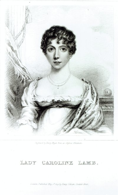 ヘンリーマイヤーによって彫刻されたレディキャロラインラム（1785-1828）の肖像画 作： English School