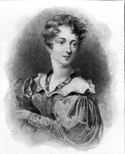 キャロライン・ラム夫人の肖像（b.1785）（リトグラフ）（モノクロ写真 作： English School