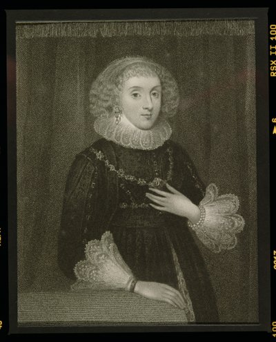 1823年の「ロッジの英国の肖像」からのペンブローク伯爵夫人メアリーハーバート（1561-1621）の肖像 作： English School