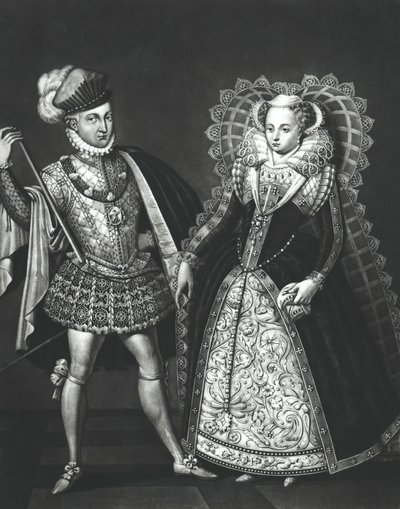 メアリークイーンオブスコッツ（1542-87）とヘンリースチュワート、ダーンリー卿（1545-67）の肖像、1565年6月29日 作： English School