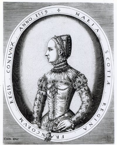 ヒエロニムスコック（c.1510-70）1559によって刻まれたスコットランドのメアリー女王（1542-87）の肖像 作： English School