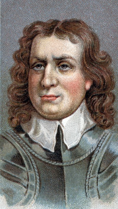 オリバー・クロムウェル(1599-1658)の肖像。イギリスの軍人・政治家 - オリヴィエ（オリバー）・クロムウェル（1599-1658） - シリーズ「男たちのリーダー」より - クロモリトグラフ - イギリスの学校、20世紀 - Yahoo! 作： English School