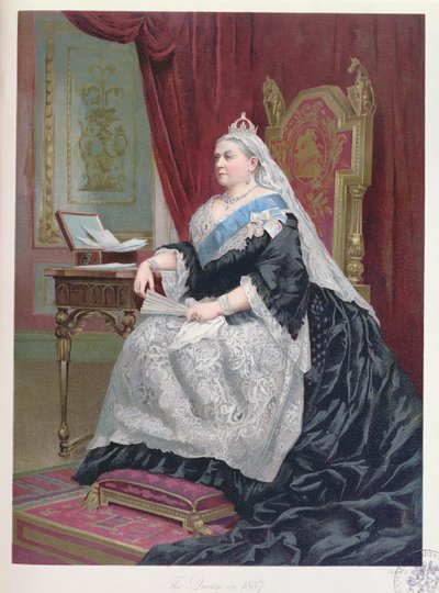 1887年に彼女のゴールデンジュビリーの時にビクトリア女王（1819-1901）の肖像、1887 作： English School