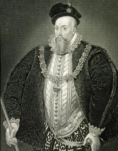 ロバート・ダドリー（1532-88）第1代レスター伯爵の肖像（「ロッジの英国肖像画」より 作： English School