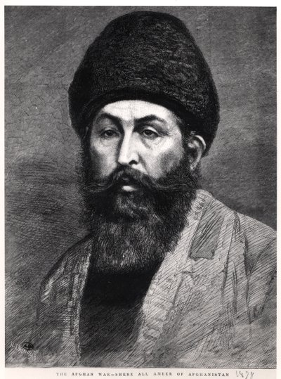 シル・アリ・カーンの肖像（1825-79）アフガニスタンのエミール、1878 作： English School