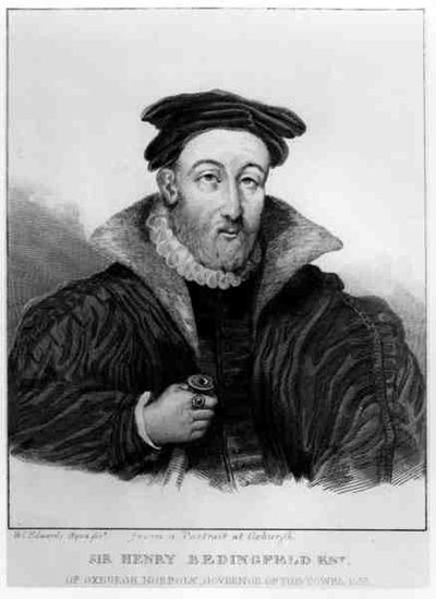 ウィリアムカムデンエドワーズ（1777-1855）によって彫刻されたヘンリーベディングフェルド卿（1511-83）の肖像 作： English School