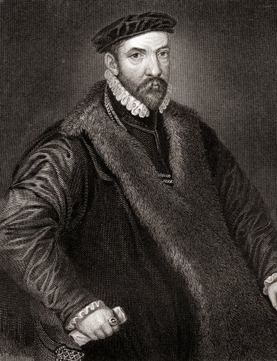 ロッジズブリティッシュポートレート、1823年のニコラスベーコン卿（1510-1579）の肖像 作： English School