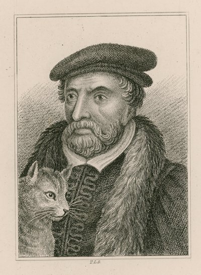 リチャードウィッティントン卿と猫の肖像画。それ以外はロンドン市長、ディックウィッティントン 作： English School
