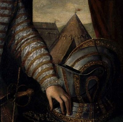 レスター伯爵ロバート・ダドリー卿の肖像 (1532-88年頃) 16世紀 油彩・キャンバス (詳細) 作： English School