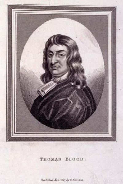 トーマス・ブラッド（1618-80年頃）の肖像（G. スミートン著）。 作： English School