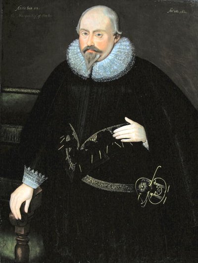 マッヘンのトーマス・モーガンの肖像（b.1568）c.1620（油彩・パネル） 作： English School
