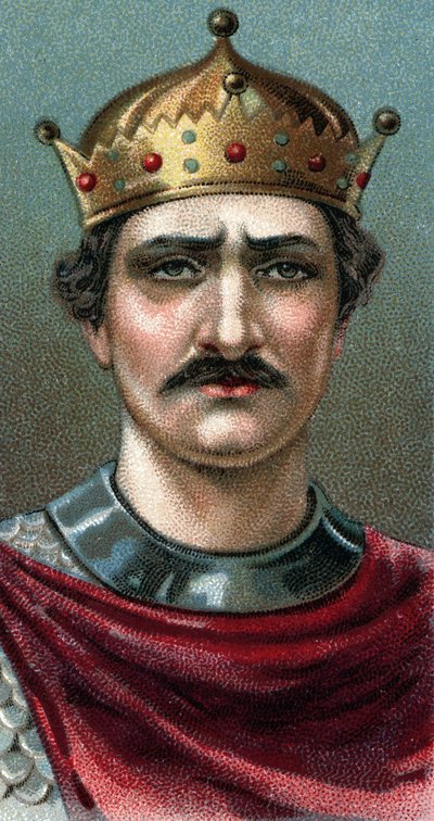 征服王ウィリアム1世（1027-1087）の肖像 - ノルマンディー公爵、初代ノルマン人イングランド王 - シリーズ「人間のリーダー」より - クロモリトグラフ - イギリス派、20世紀 - 。 作： English School