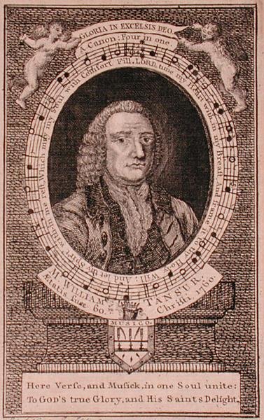 ウィリアム・タンズール(1706-83)の図書館での肖像(エングレーヴィング) 作： English School