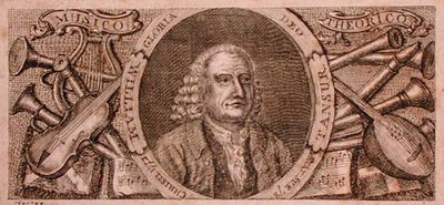ウィリアム・タンズール(1706-83)の図書館での肖像(エングレーヴィング) 作： English School