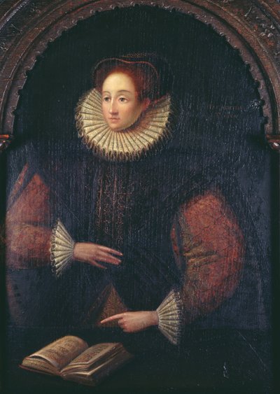 エリザベス1世（1533-1603）、1580年頃と思われる女性の肖像 作： English School