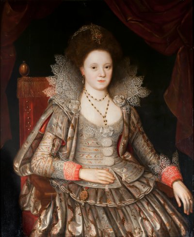 女性の肖像、c.1612 作： English School