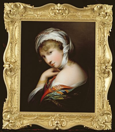 イースタンドレスの女性の肖像、1890年頃（ペアについては215281を参照） 作： English School