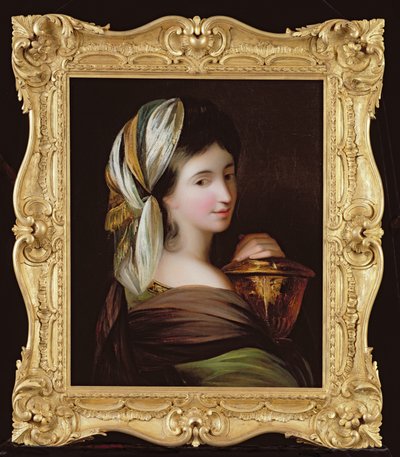 イースタンドレスの女性の肖像、1890年頃（ペアについては215282を参照） 作： English School