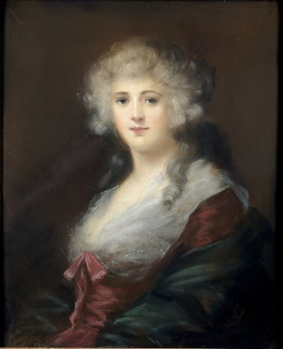 ジョージアナスペンサー（1757-1806）デボンシャー公爵夫人と思われる女性の肖像 作： English School