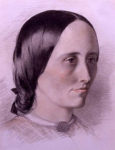 女性の肖像」1840年頃（紙にカラーチョーク 作： English School