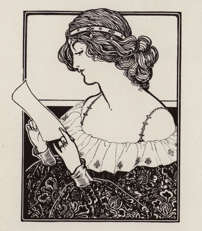 手紙を読む女性の肖像 (リソ) 作： English School