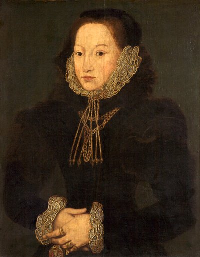 不明な女性の肖像、c.1550 作： English School