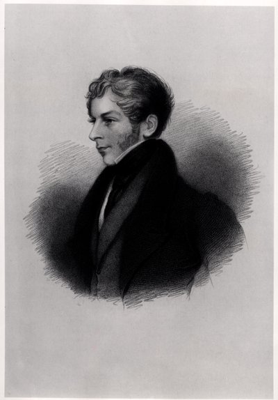 イラストからバイロン卿の生涯と作品までのクレア伯爵の肖像、バイロン、第二巻、EFFuden、1833-34 作： English School