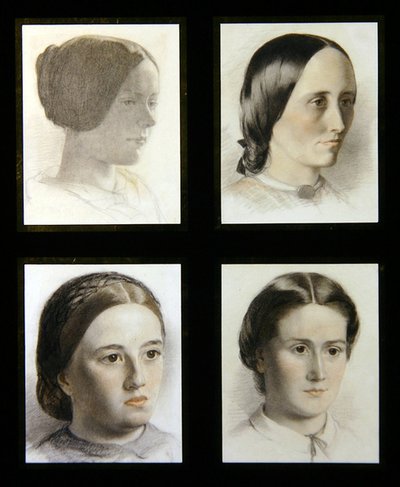若い女性のポートレート 1830年頃 （紙に赤と白のチョークを使用） 作： English School
