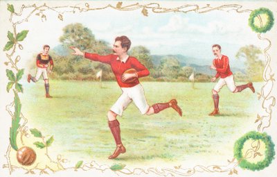 ラグビーをする男性がいるポストカード 作： English School