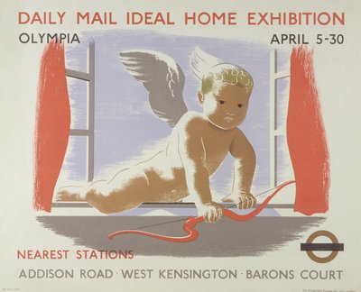 ロンドンのケンジントンオリンピアでのデイリーメールの理想的な家の展覧会のポスター、1938年（カラーリソ） 作： English School