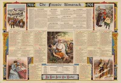 1904年版『ファイヤーサイド・アルマナック』のポスター（カラーリトグラフ） 作： English School