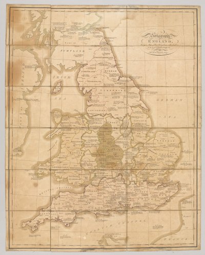 イングランドのプレハグラフィー、その中で戦われた主要な戦いを示すその王国の地図、1807 作： English School