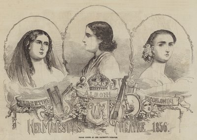 彼女の陛下の劇場での首相ドンネ、1856 作： English School