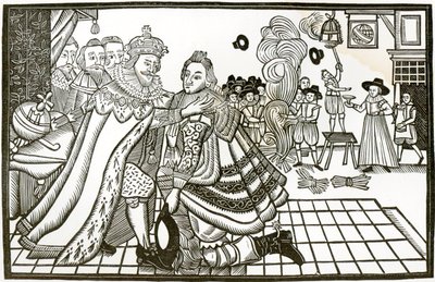 チャールズ皇太子のスペインからのウェルカムホーム、1623年（リソ） 作： English School