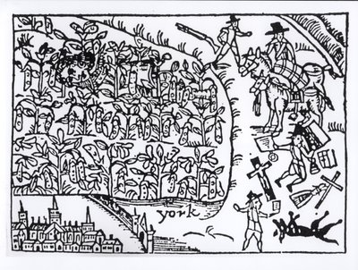 1644年7月2日のマーストンムーアの戦いで豆畑に隠れたルパート王子（1619-82） 作： English School