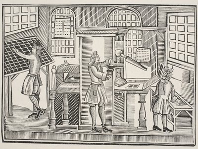 印刷所、1710年頃 作： English School