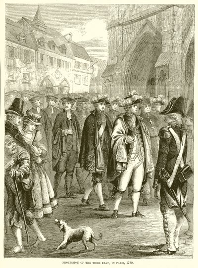 1789年のパリのエタット階級の行列 作： English School
