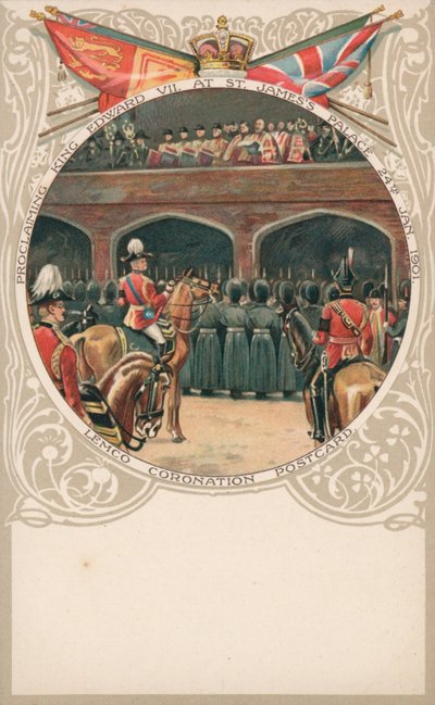 1901年1月24日、セントジェームズ宮殿でエドワード7世王を宣言 作： English School