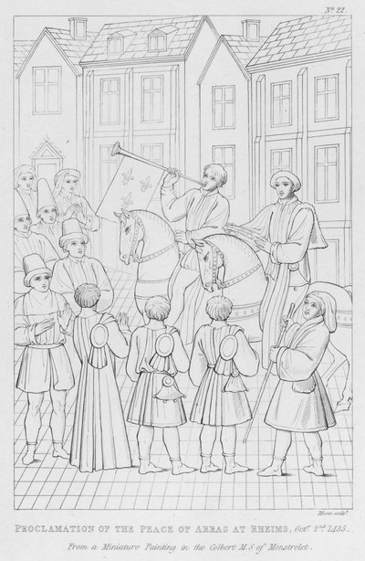 1435年10月2日、ランスでのアラスの平和の宣言（エングレーヴィング 作： English School