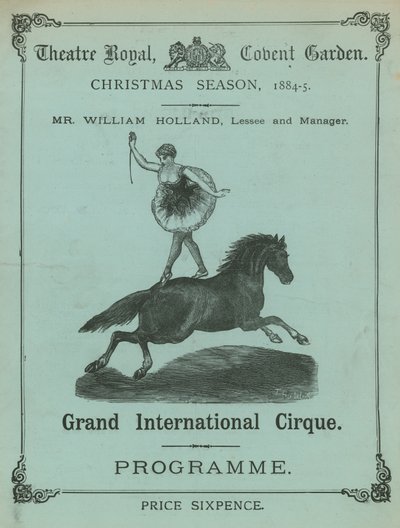 シアターロイヤル、コベントガーデン、ロンドン、クリスマスシーズン1884-85のプログラム 作： English School