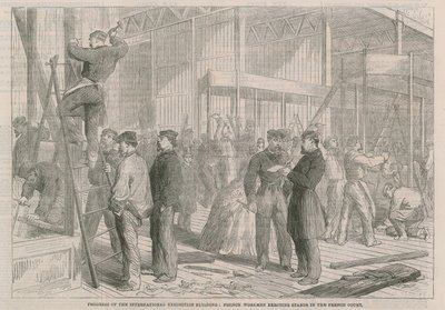 国際展示棟の進展;フランスの法廷に立っているフランスの労働者 作： English School
