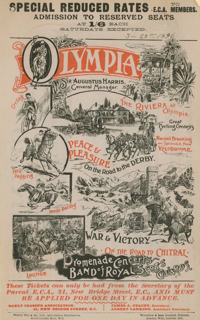 オリンピアの宣伝ポスター、1896年3月28日 作： English School
