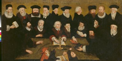 プロテスタントの改革派、1654年頃（パネルに油彩） 作： English School