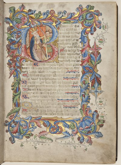 サルム暦のついた詩篇、1425-75年頃（ベラムにインク、絵具、金彩 作： English School