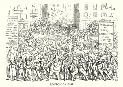 パンチの漫画。1851年のロンドン（版画 作： English School